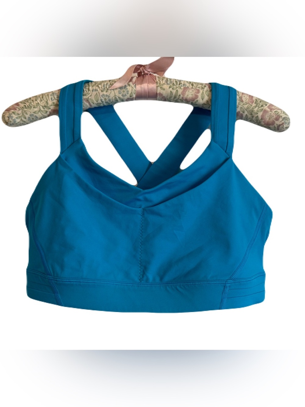 lululemon Cross My Heart Bra Size 8 Deep Teal Blue Rare